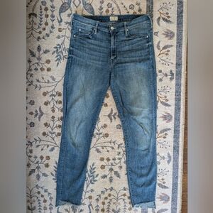 MOTHER The Stunner Zip Ankle Step Fray In "Good Girls Do" Size 29